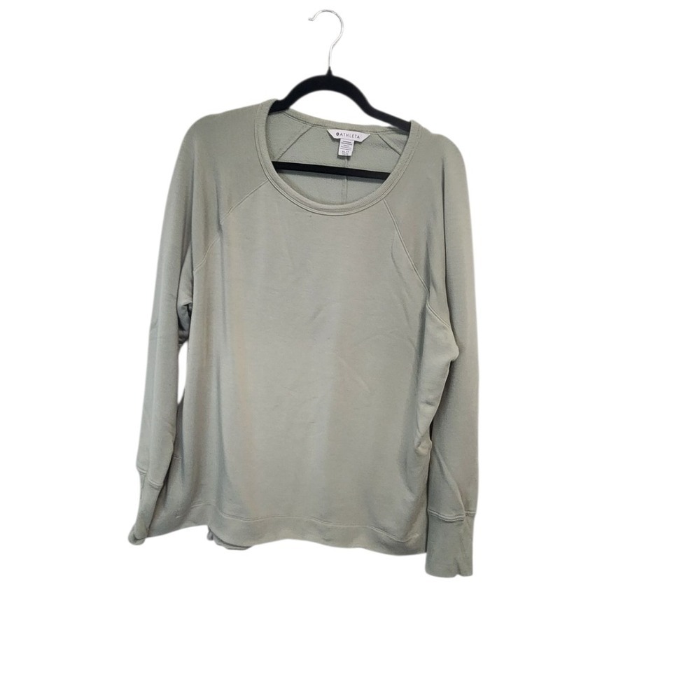 Athleta Gray Long Sleeve Sweatshirt Relaxed Fit Athleisure Comfy Casual